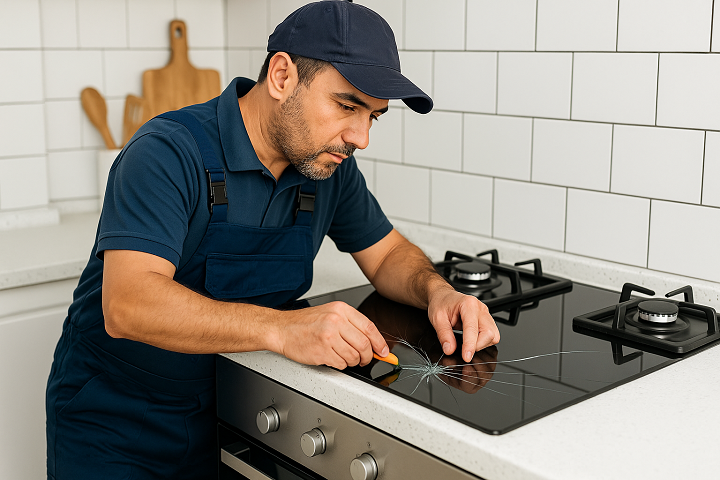 تعمیر شیشه اجاق گاز ترک خورده