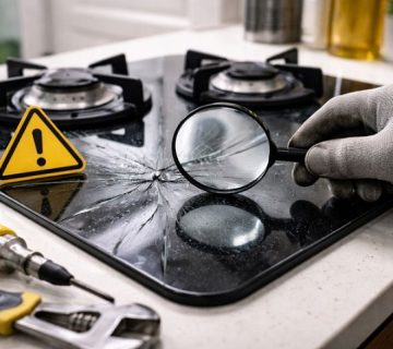 ترک مویی شیشه اجاق گاز